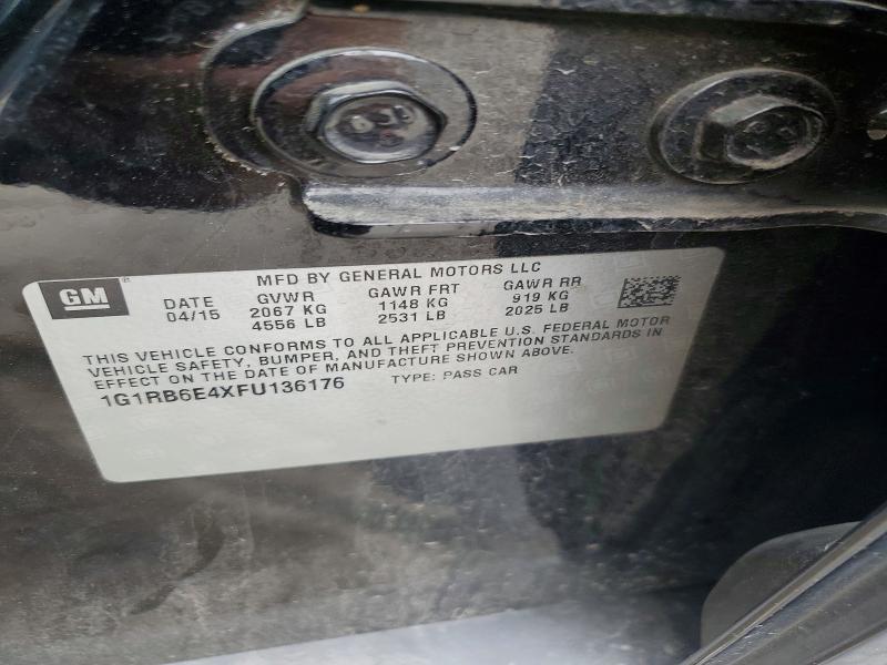 Продажа на аукционе авто 2015 Chevrolet Volt, vin: 1G1RB6E4XFU136176, номер лота: 56447936
