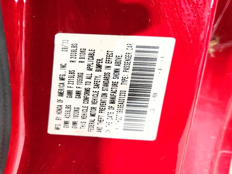 Продажа на аукционе авто 2014 Honda Accord, vin: 1HGCT1B89EA001230, номер лота: 57854376