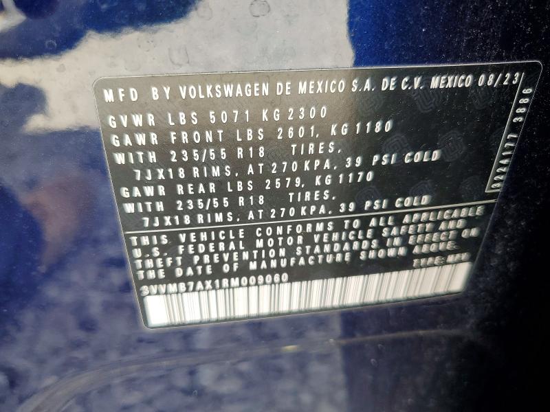 Продажа на аукционе авто 2024 Volkswagen Tiguan, vin: 3VVMB7AX1RM009060, номер лота: 58782266