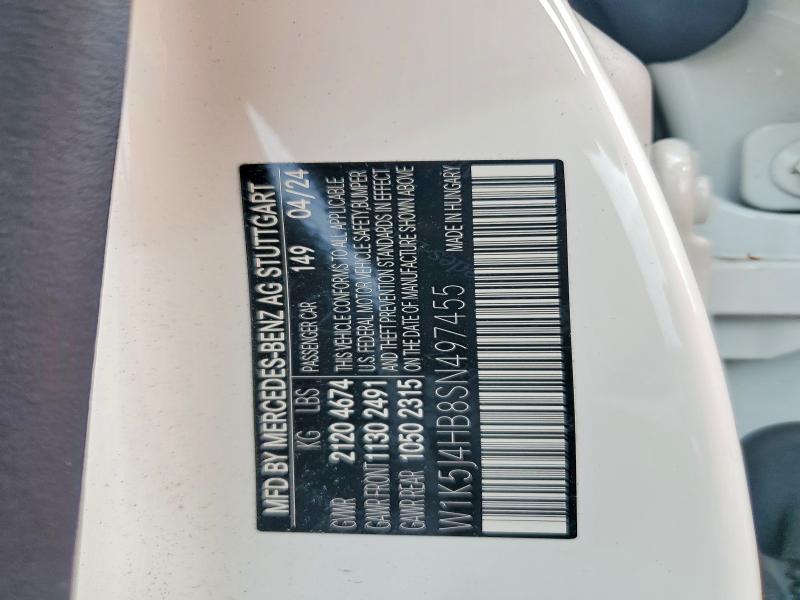 58263776 :رقم المزاد ، W1K5J4HB8SN497455 vin ، 2025 Mercedes-benz Cla مزاد بيع