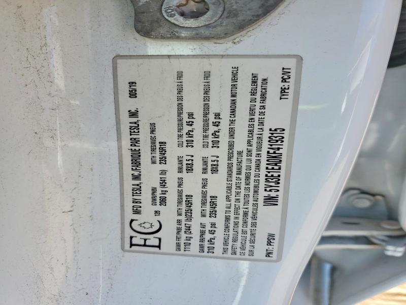 Aukcja sprzedaży 2019 Tesla Model 3, vin: 5YJ3E1EA0KF419315, numer aukcji: 57349006