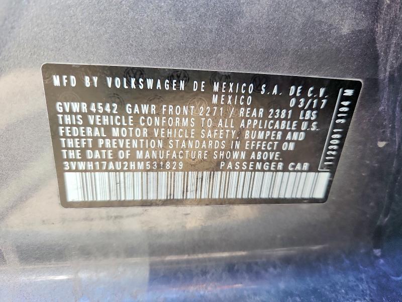 57669106 :رقم المزاد ، 3VWH17AU2HM531829 vin ، 2017 Volkswagen Golf مزاد بيع