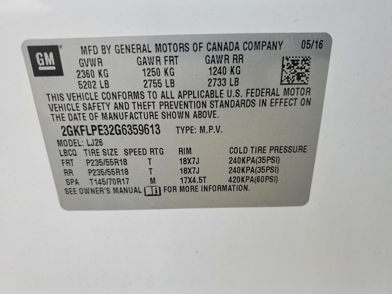 Продажа на аукционе авто 2016 Gmc Terrain, vin: 2GKFLPE32G6359613, номер лота: 56884716
