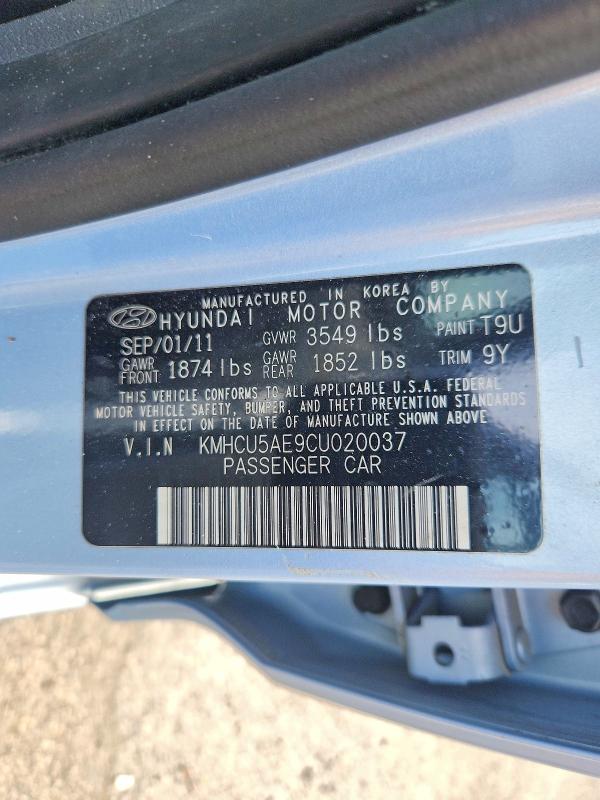 Продаж на аукціоні авто 2012 Hyundai Accent, vin: KMHCU5AE9CU020037, номер лоту: 56502386