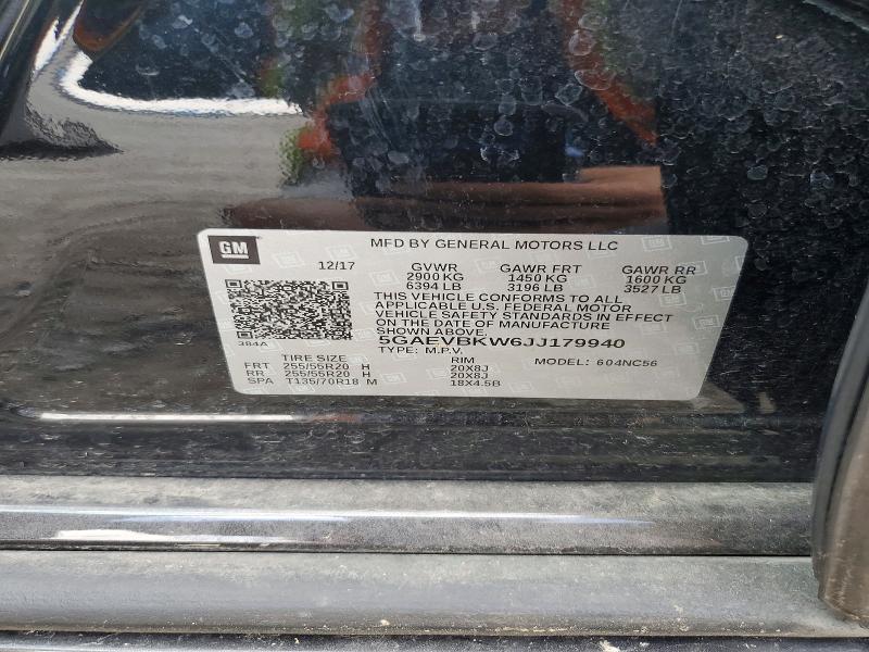 58408696 :رقم المزاد ، 5GAEVBKW6JJ179940 vin ، 2018 Buick Enclave مزاد بيع