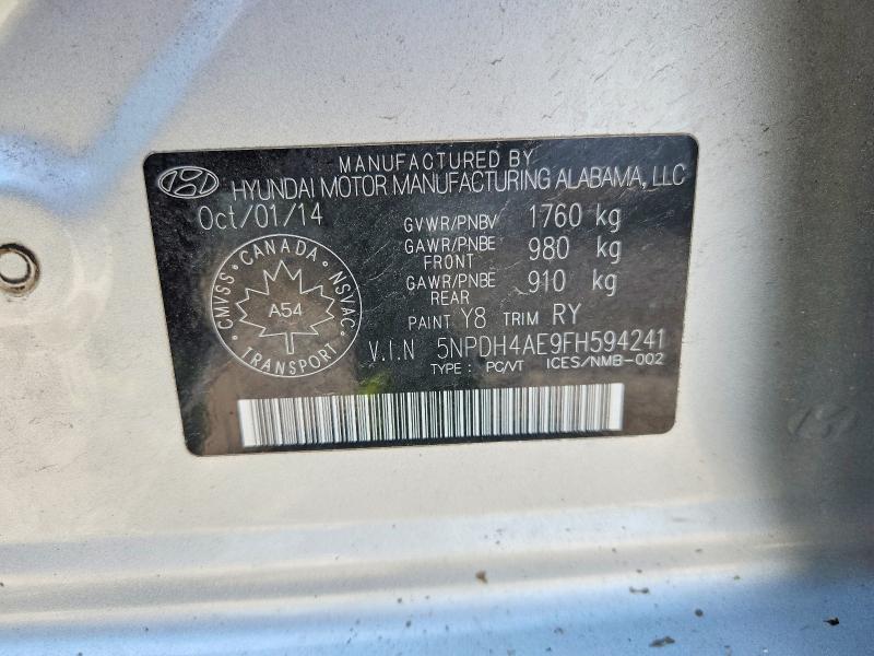 Aukcja sprzedaży 2015 Hyundai Elantra, vin: 5NPDH4AE9FH594241, numer aukcji: 56062306