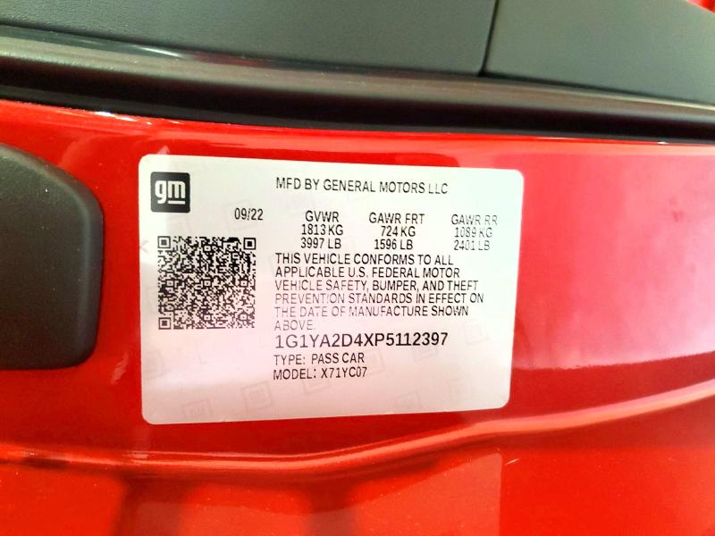 Продаж на аукціоні авто 2023 Chevrolet Corvette, vin: 1G1YA2D4XP5112397, номер лоту: 57051826