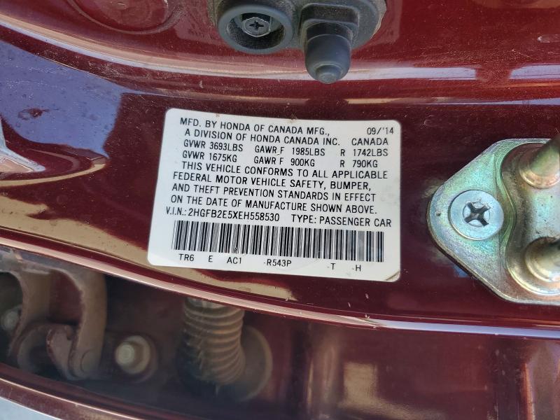 Aukcja sprzedaży 2014 Honda Civic, vin: 2HGFB2E5XEH558530, numer aukcji: 55639976