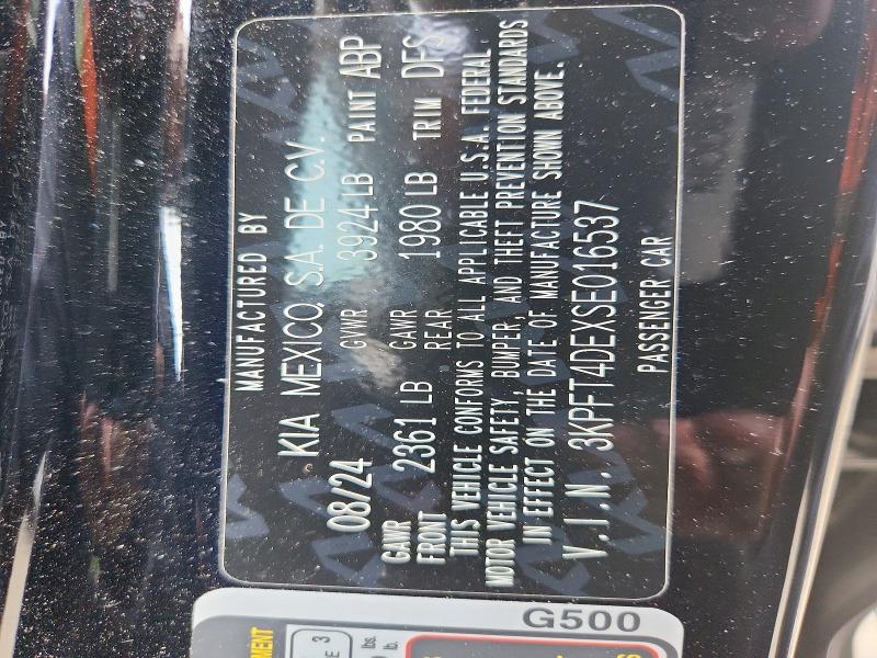 58610166 :رقم المزاد ، 3KPFT4DEXSE016537 vin ، 2025 Kia K4 مزاد بيع