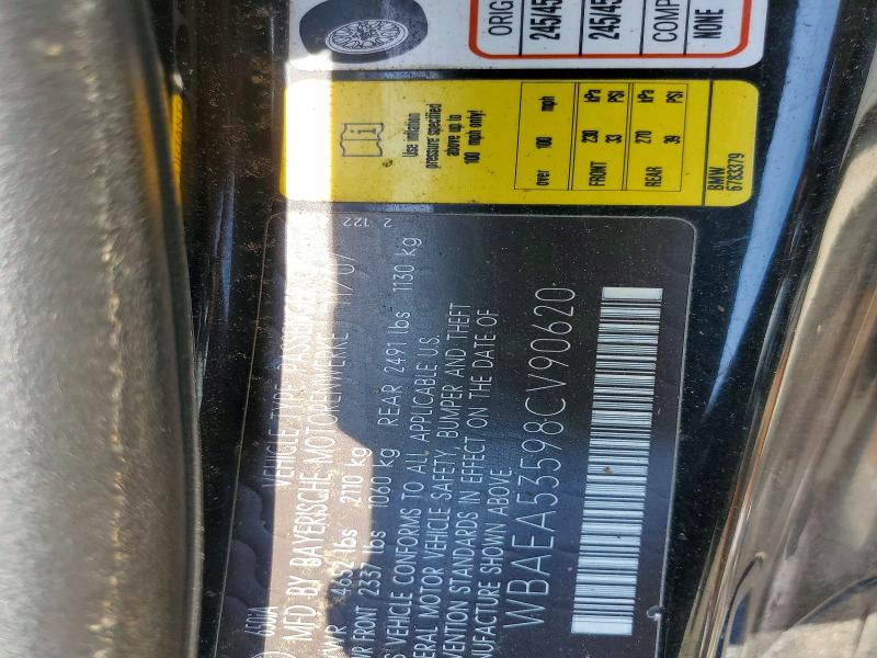 57904006 :رقم المزاد ، WBAEA53598CV90620 vin ، 2008 Bmw 650 مزاد بيع
