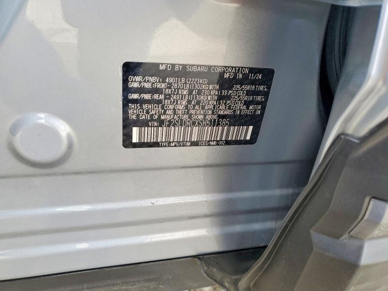 58329736 :رقم المزاد ، JF2SLDRCXSH511385 vin ، 2025 Subaru Forester مزاد بيع