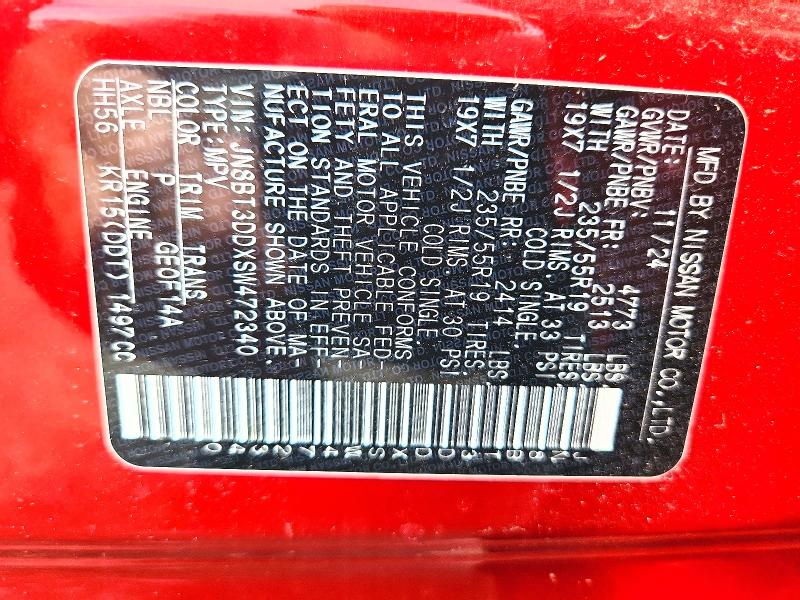 Aukcja sprzedaży 2025 Nissan Rogue, vin: JN8BT3DDXSW472340, numer aukcji: 59054056