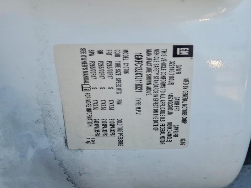 Продаж на аукціоні авто 2007 Gmc Yukon, vin: 1GKFC13JX7J118321, номер лоту: 58564336