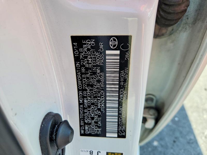 Aukcja sprzedaży 2015 Toyota Prius, vin: JTDKN3DU2F1894868, numer aukcji: 56965396