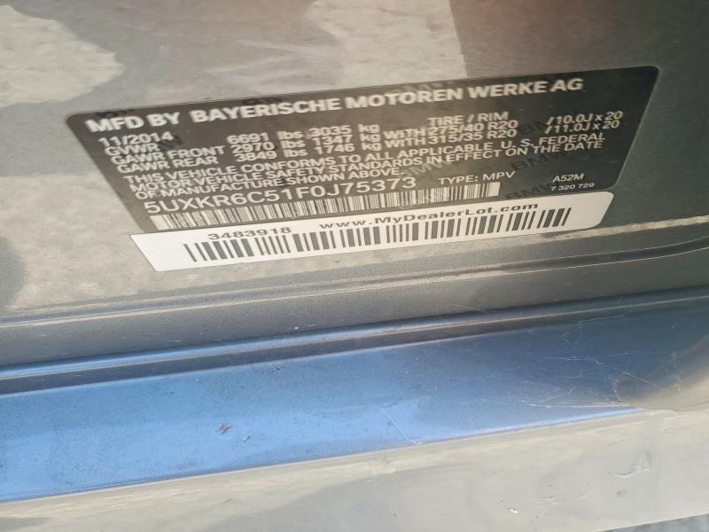 54884466 :رقم المزاد ، 5UXKR6C51F0J75373 vin ، 2015 Bmw X5 مزاد بيع