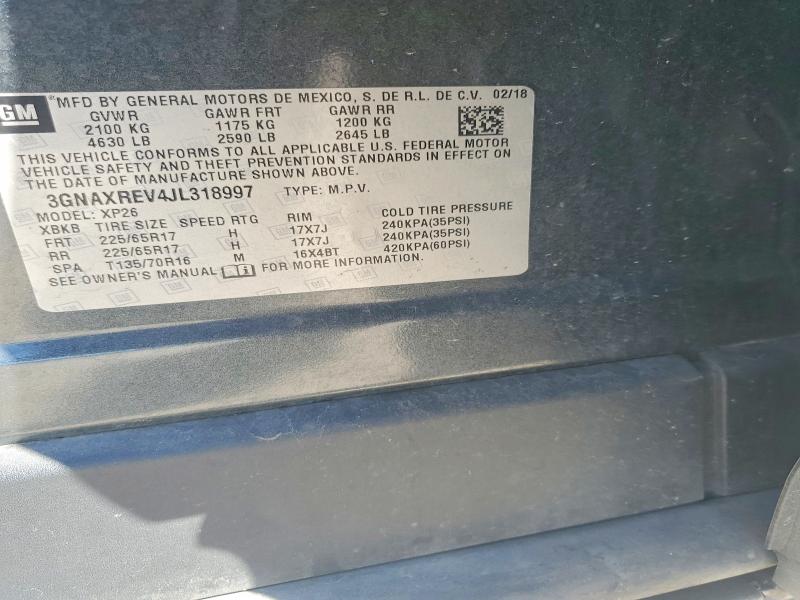 Aukcja sprzedaży 2018 Chevrolet Equinox, vin: 3GNAXREV4JL318997, numer aukcji: 57954106