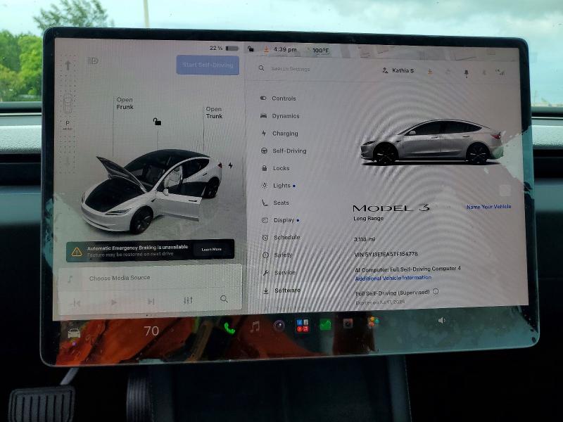 2026 Tesla Model 3 მანქანა იყიდება აუქციონზე, vin: 5YJ3E1EA5TF154778, აუქციონის ნომერი: 57584666