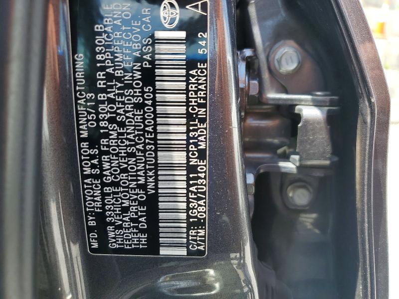 Продажа на аукционе авто 2014 Toyota Yaris, vin: VNKKTUD37EA000405, номер лота: 59237036