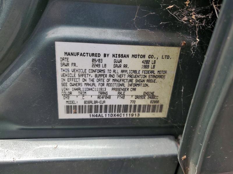 Aukcja sprzedaży 2004 Nissan Altima, vin: 1N4AL11DX4C111913, numer aukcji: 58032546