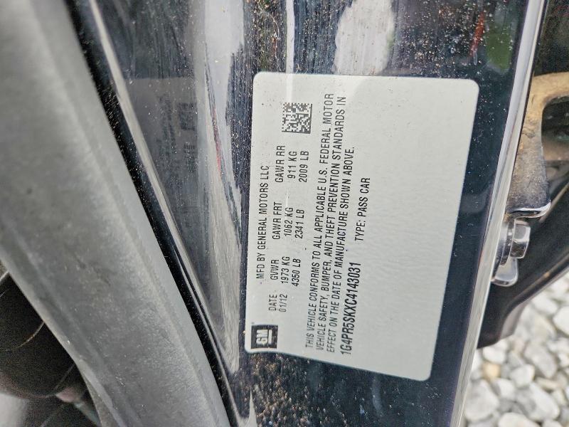 2012 Buick Verano მანქანა იყიდება აუქციონზე, vin: 1G4PR5SKXC4143031, აუქციონის ნომერი: 57264856