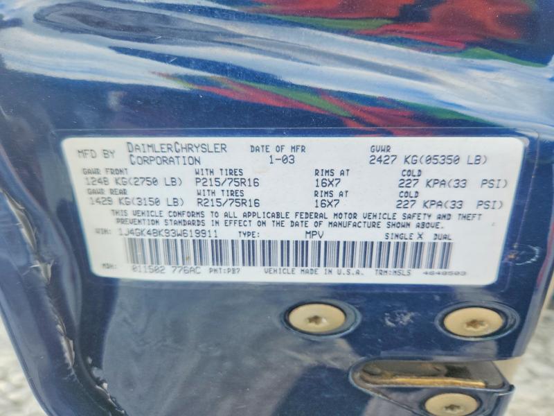 Продажа на аукционе авто 2003 Jeep Liberty, vin: 1J4GK48K93W619911, номер лота: 57634306