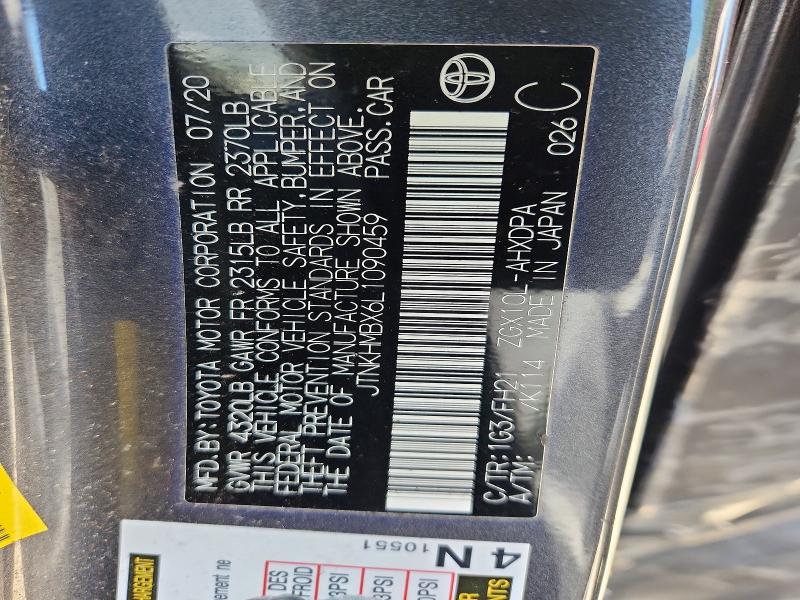 Продажа на аукционе авто 2020 Toyota C-hr, vin: JTNKHMBX6L1090459, номер лота: 57250946