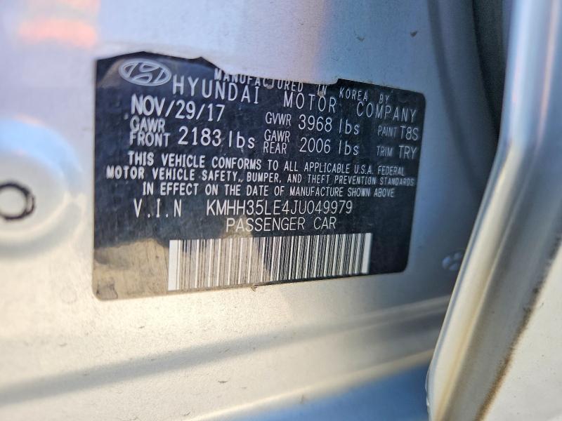 Aukcja sprzedaży 2018 Hyundai Elantra Gt, vin: KMHH35LE4JU049979, numer aukcji: 54679936