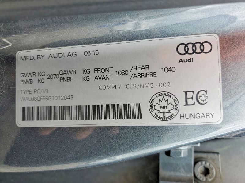 Продажа на аукционе авто 2016 Audi A3, vin: WAUJ8GFF6G1012043, номер лота: 56546796