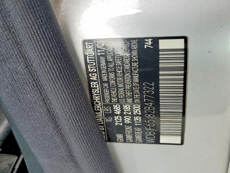 Продажа на аукционе авто 2002 Mercedes-benz E, vin: WDBJF65J82B477322, номер лота: 56285986