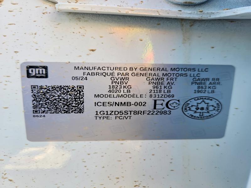 57400336 :رقم المزاد ، 1G1ZD5ST8RF222983 vin ، 2024 Chevrolet Malibu مزاد بيع
