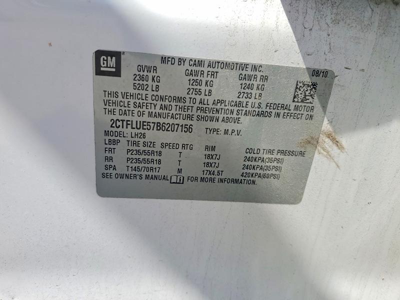 57268246 :رقم المزاد ، 2CTFLUE57B6207156 vin ، 2011 Gmc Terrain مزاد بيع
