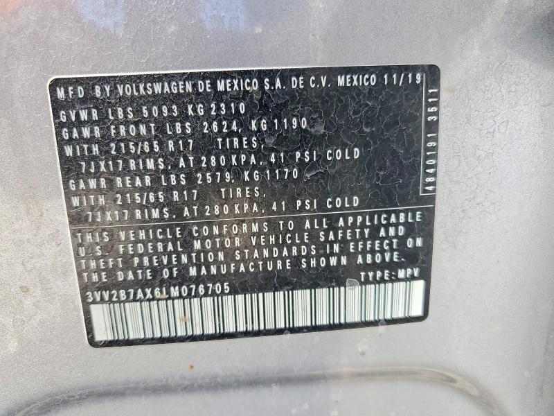 Продажа на аукционе авто 2020 Volkswagen Tiguan, vin: 3VV2B7AX6LM076705, номер лота: 56652446