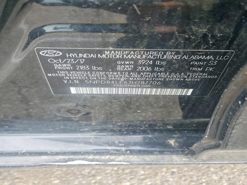 2018 Hyundai Elantra მანქანა იყიდება აუქციონზე, vin: 5NPD84LF6JH287706, აუქციონის ნომერი: 56079456