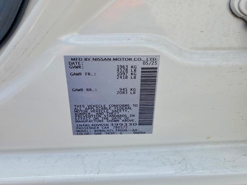 58610486 :رقم المزاد ، 1N4BL4DV6SN399330 vin ، 2025 Nissan Altima مزاد بيع