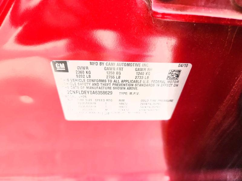 Продажа на аукционе авто 2010 Chevrolet Eqinox, vin: 2CNFLDEY0A6358629, номер лота: 56816156