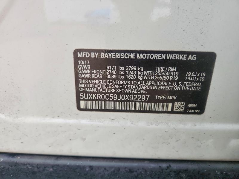 Продаж на аукціоні авто 2018 Bmw X5, vin: 5UXKR0C59J0X92297, номер лоту: 58827576