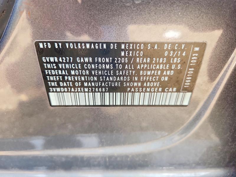 Продаж на аукціоні авто 2014 Volkswagen Jetta, vin: 3VWD07AJXEM276687, номер лоту: 55519356