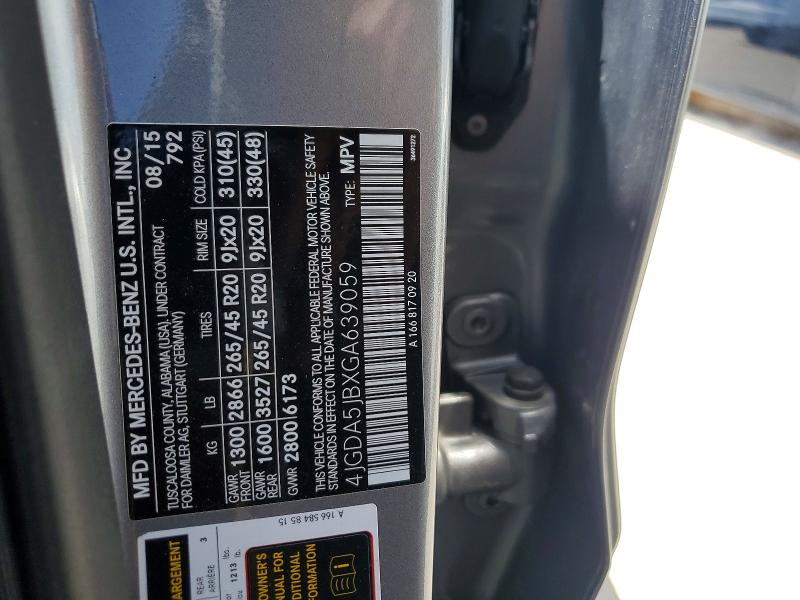 Продаж на аукціоні авто 2016 Mercedes-benz Gle, vin: 4JGDA5JBXGA639059, номер лоту: 53666516