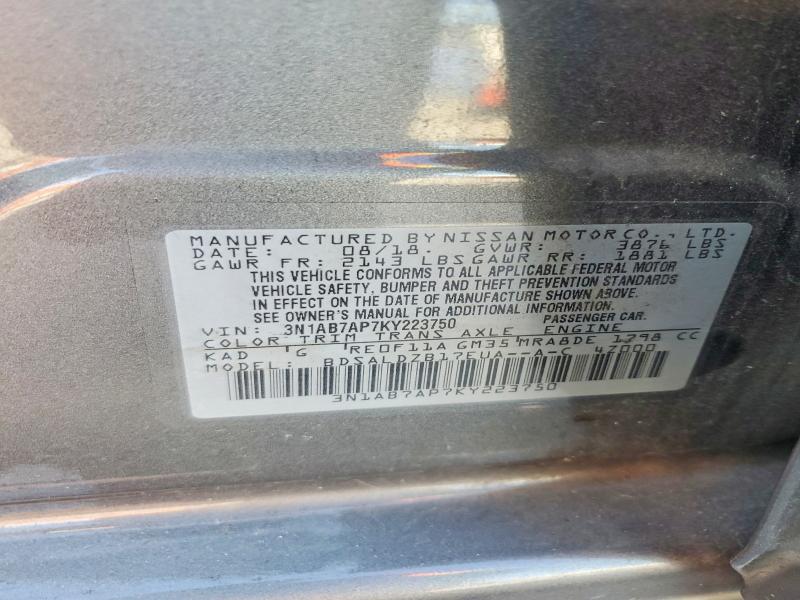 Aukcja sprzedaży 2019 Nissan Sentra, vin: 3N1AB7AP7KY223750, numer aukcji: 55954466