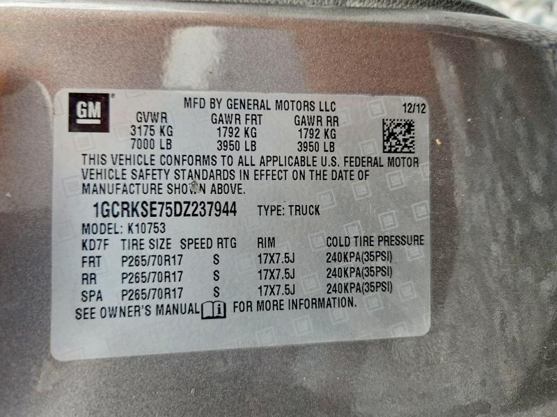 Продажа на аукционе авто 2013 Chevrolet Silverado, vin: 1GCRKSE75DZ237944, номер лота: 55523496