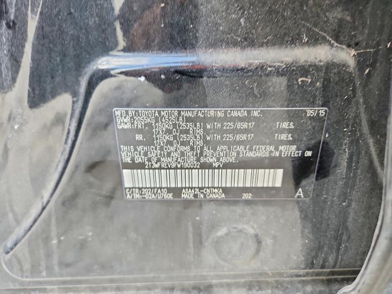 Aukcja sprzedaży 2015 Toyota Rav4, vin: 2T3WFREV9FW190032, numer aukcji: 59105276