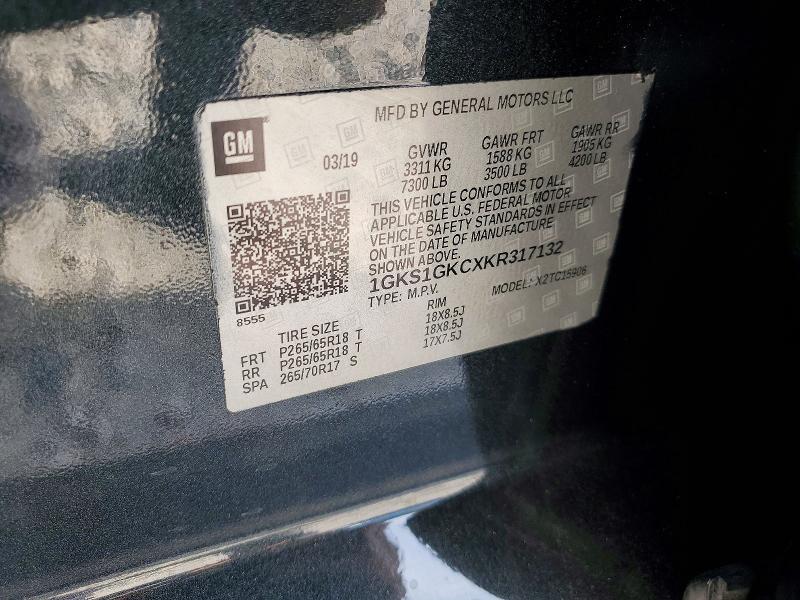 Aukcja sprzedaży 2019 Gmc Yukon Xl, vin: 1GKS1GKCXKR317132, numer aukcji: 56985306