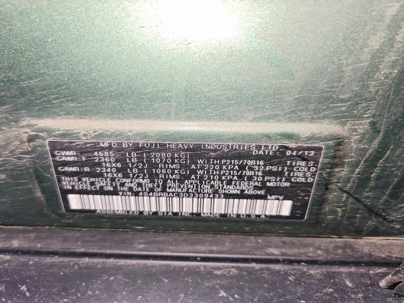 Aukcja sprzedaży 2013 Subaru Outback, vin: 4S4BRBAC3D3309433, numer aukcji: 58062186