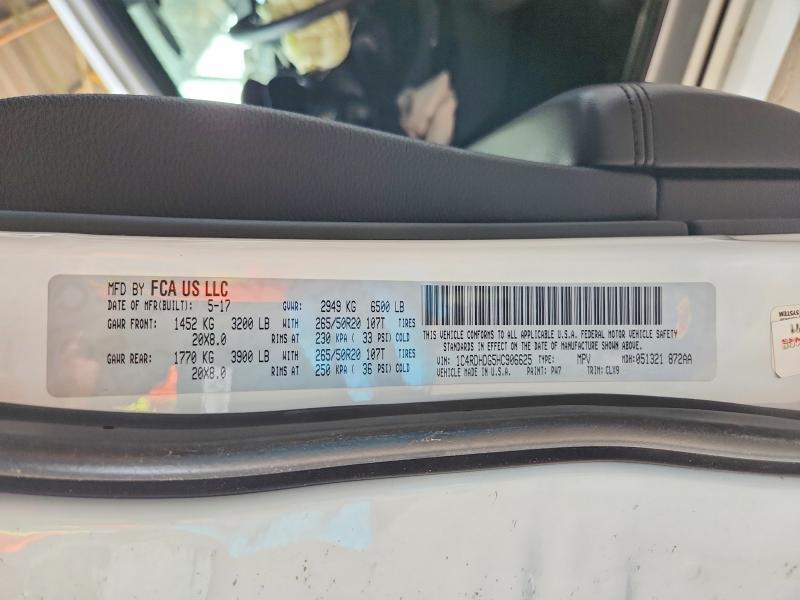 Продаж на аукціоні авто 2017 Dodge Durango, vin: 1C4RDHDG5HC906625, номер лоту: 56490756