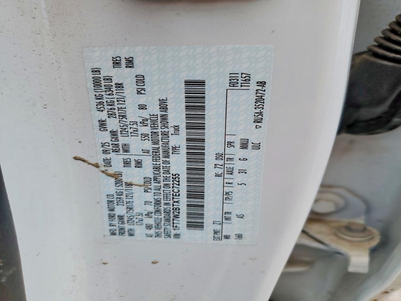 58072736 :رقم المزاد ، 1FT7W2BTXTEC72255 vin ، 2026 Ford F250 مزاد بيع