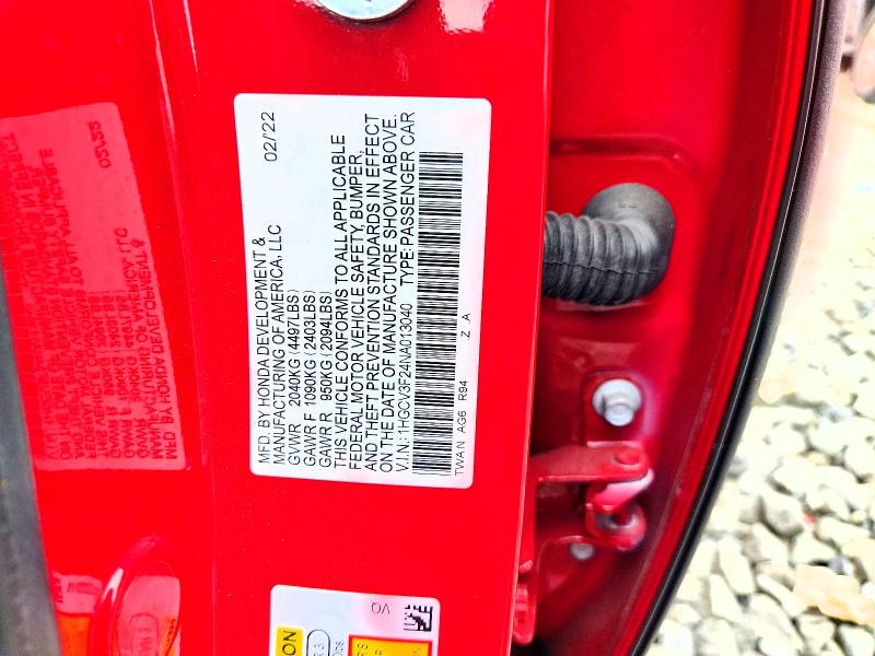 58774626 :رقم المزاد ، 1HGCV3F24NA013040 vin ، 2022 Honda Accord مزاد بيع