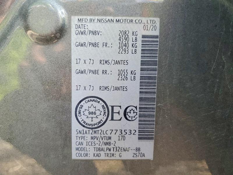Продаж на аукціоні авто 2020 Nissan Rogue, vin: 5N1AT2MT2LC773532, номер лоту: 55321666