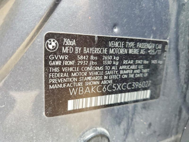 Продажа на аукционе авто 2012 Bmw 750, vin: WBAKC6C5XCC396027, номер лота: 56029656