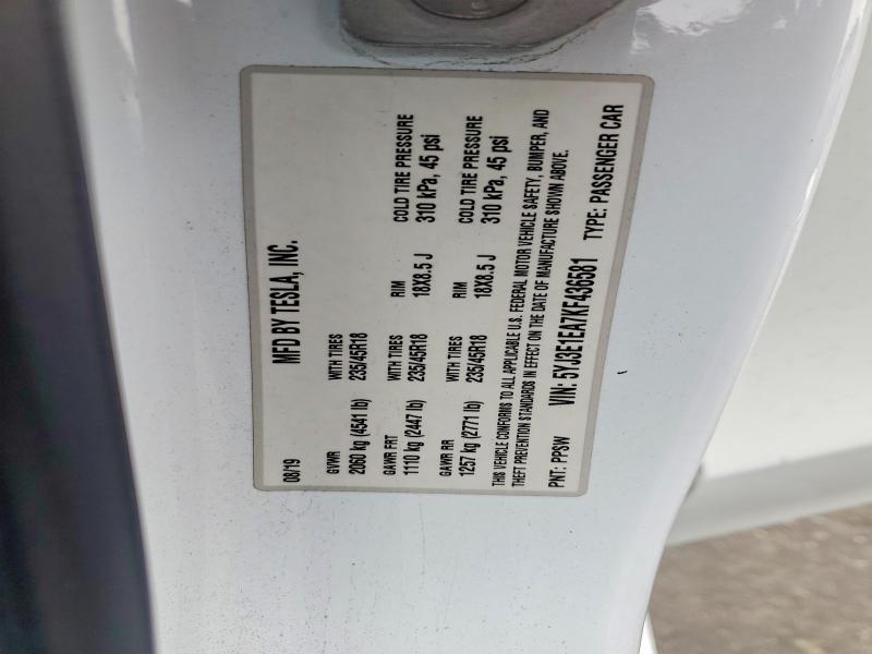 Продажа на аукционе авто 2019 Tesla Model 3, vin: 5YJ3E1EA7KF436581, номер лота: 56342326