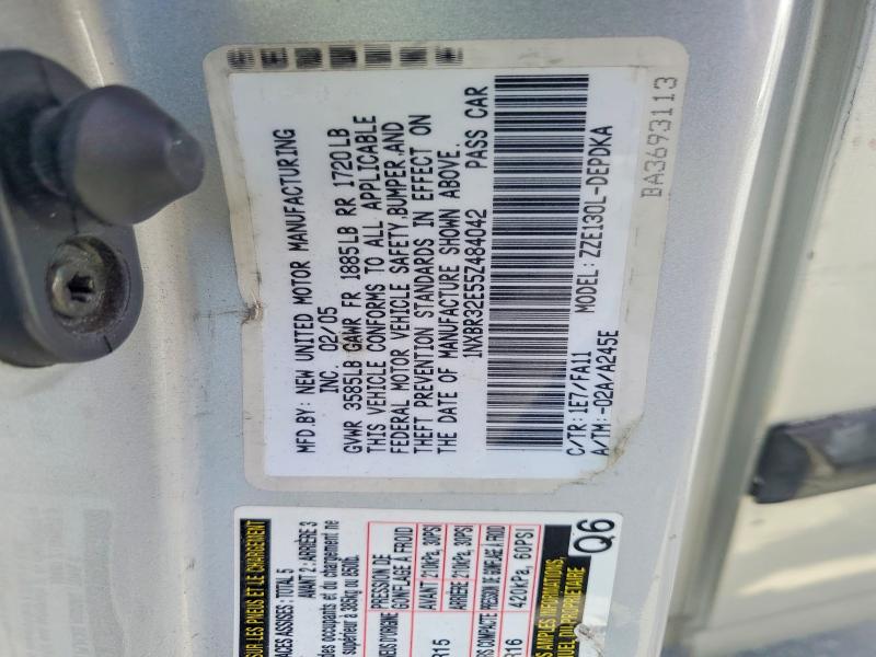2005 Toyota Corolla მანქანა იყიდება აუქციონზე, vin: 1NXBR32E55Z484042, აუქციონის ნომერი: 56523196